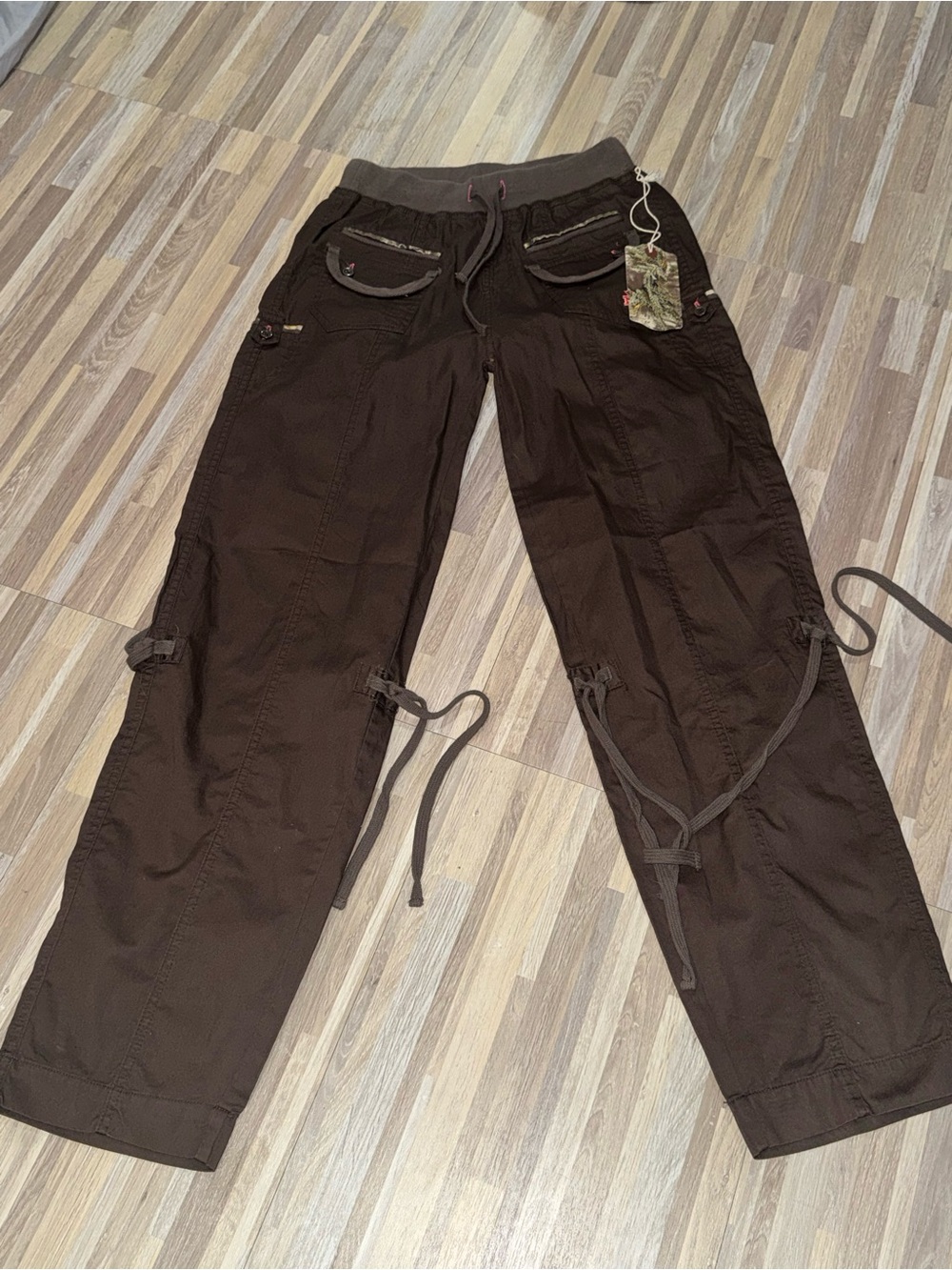 RealTree Girl Brown Cargo Drawstring Pants